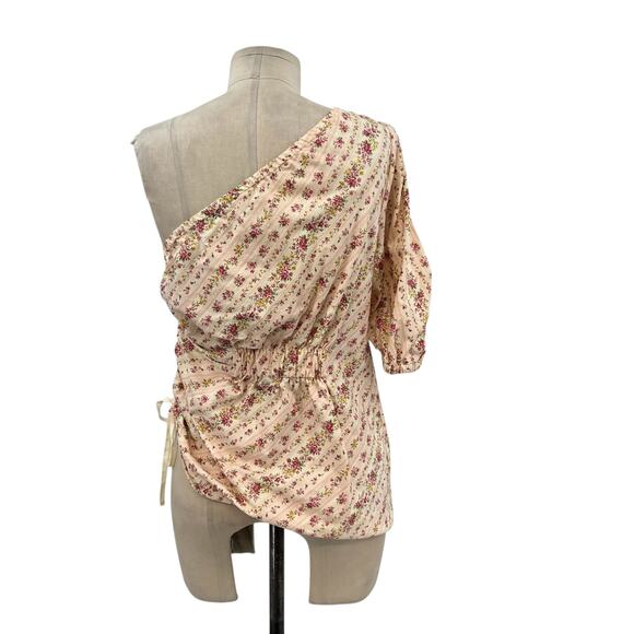 Petersyn Abigail One Shoulder Blouse Top Floral Print Pink Size Medium - Picture 8 of 13